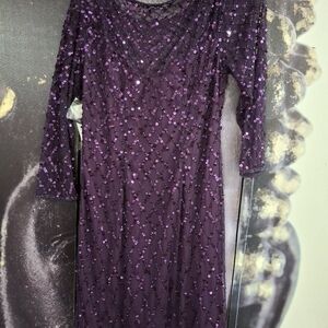 Pissaro Nights Evvening sequined dress size 6, purple color